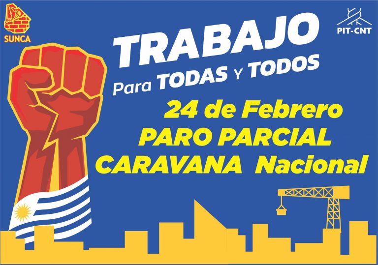 Strike by SUNCA Uruguay on February 24: WORK FOR EVERYONE