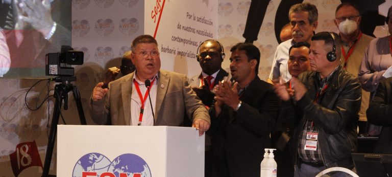 First speech of the newly elected WFTU General Secretary, Pambis Kyritsis at WFTU’s 18th Congress