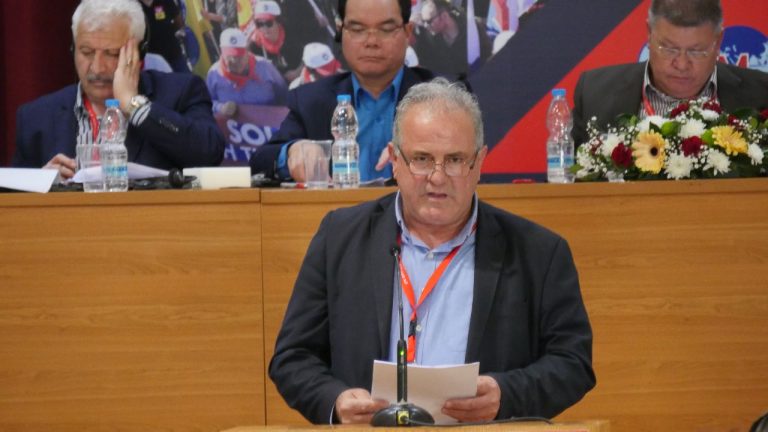 Intervention by UITBB General Secretary at WFTU’s Presidential Council