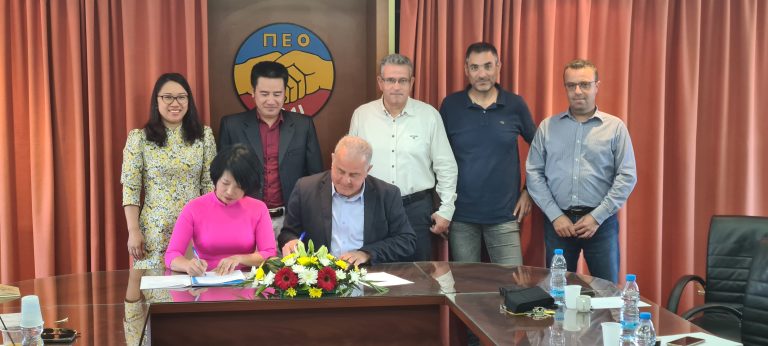 Visita de la delegación del sindicato vietnamita de la construcción a Chipre y firma de un memorando de entendimiento