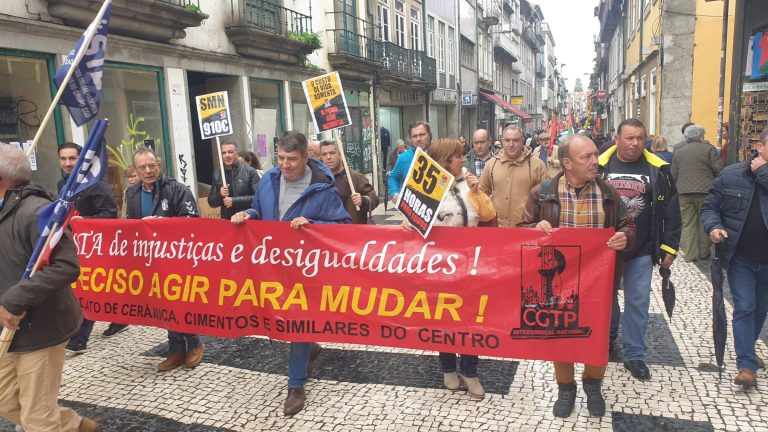 Manifestación en Portugal por los trabajadores